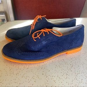 Blue Suede BP loafers NWOT cute bright fun brass plum dressy shoes dress